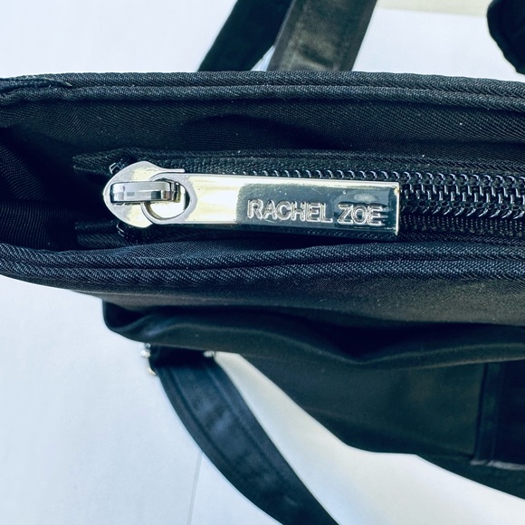 Rachel Zoe Black 2 PC Travel Tote Bag with Wristlet Detachable Shoulder Strap - Picture 5 of 16